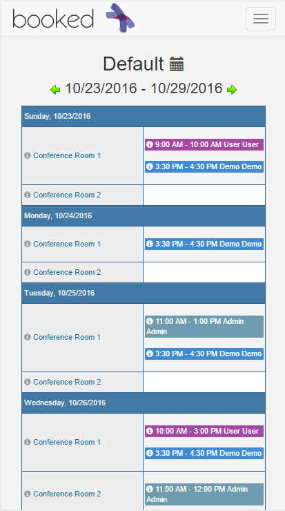 booked schedule example 2