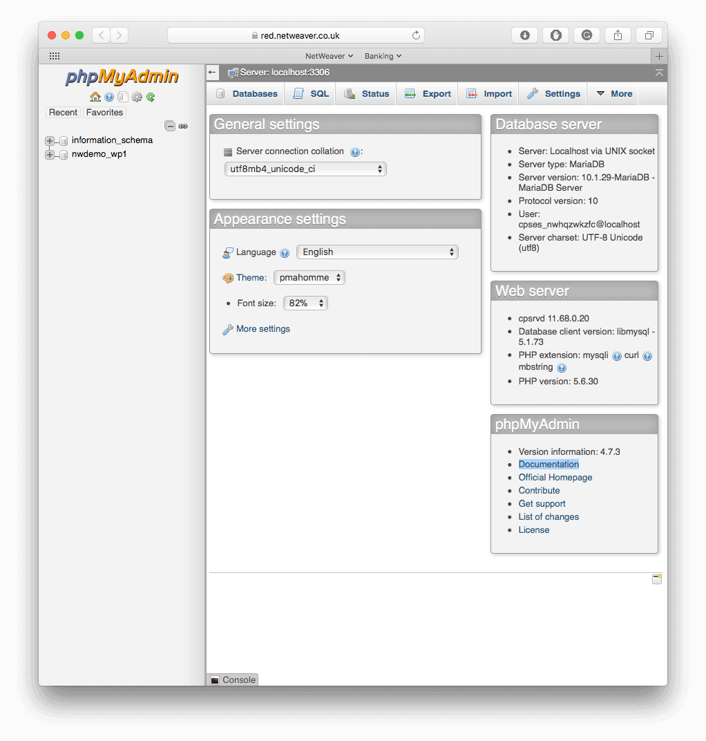 access mamp phpmyadmin