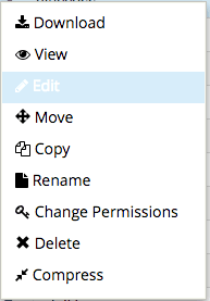 On the list select the 'Edit' option with a pen to the left of it