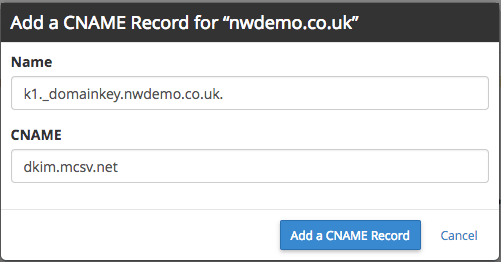 Under CNAME type dkim.mcsv.net