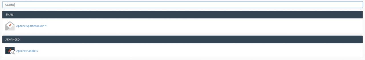 cPanel search for Apache