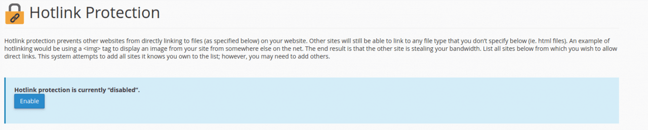 Enable Hotlink Protection