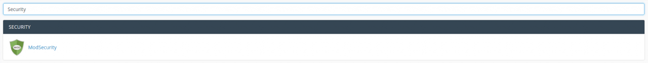 cPanel search for ModSecurity