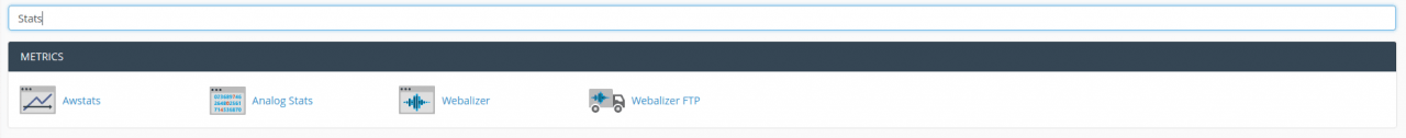 cPanel Search for Stats