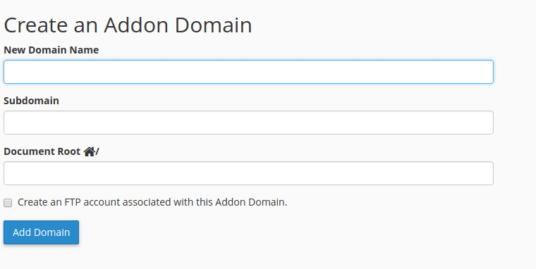 Create an Addon Domain