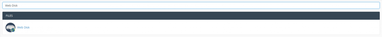 cPanel Web Disk search