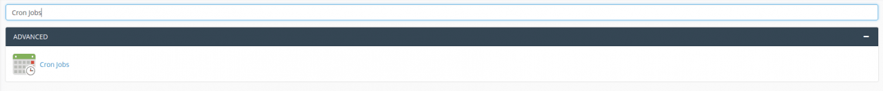 cPanel Search for Cron Jobs