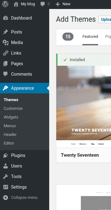 Add WordPress Themes