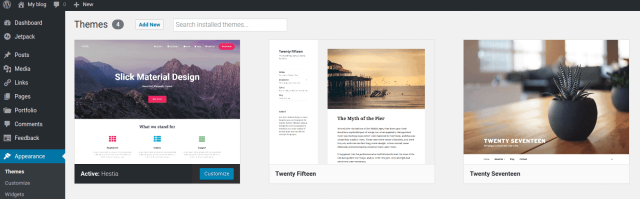 WordPress - Appearance Themes