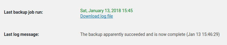 Backup Success Notification